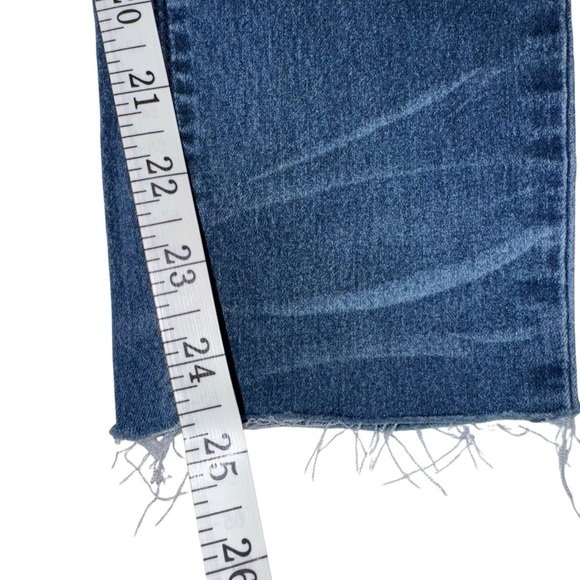 Indigo Rein Anklet Women's 5 Blue Skinny Stretch Denim Unhemmed Faded Whiskering - Picture 11 of 12